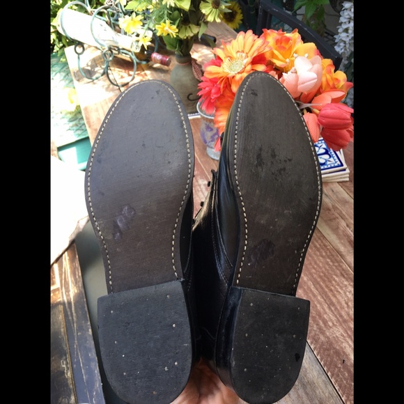 Vintage 100% Genuine Leather Lace up Boot Justin Women’s Black - Picture 11 of 15